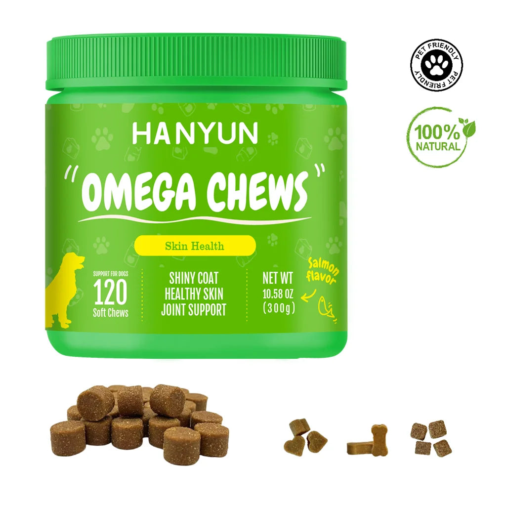 Free Sample Salmon Oil Chews for Dogs Omega Supplement for Skin and Coat Omega 3 6 and 9 Prenatal Vitamins for Dogs