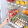 OWNSWING Drawer Refrigerator Storage Box Kitchen Food Grade Organizer Transparent Plastic Vegetable Storage Box with Lid