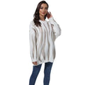 European and American Net Red Flow Lazy Wind Sweet Autumn and Winter new New Print Stripe Pullover Loose Women's Sweater