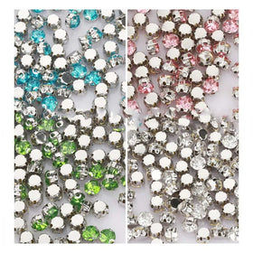 Diy Garment Sewing Claw Glass Drill Rhinestones Costume Dress Headband Decorative Embellish Stainless Steel D Claw Base Diamond