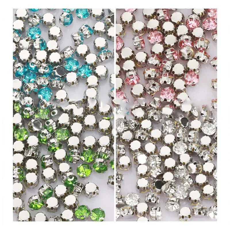 Diy Garment Sewing Claw Glass Drill Rhinestones Costume Dress Headband Decorative Embellish Stainless Steel D Claw Base Diamond