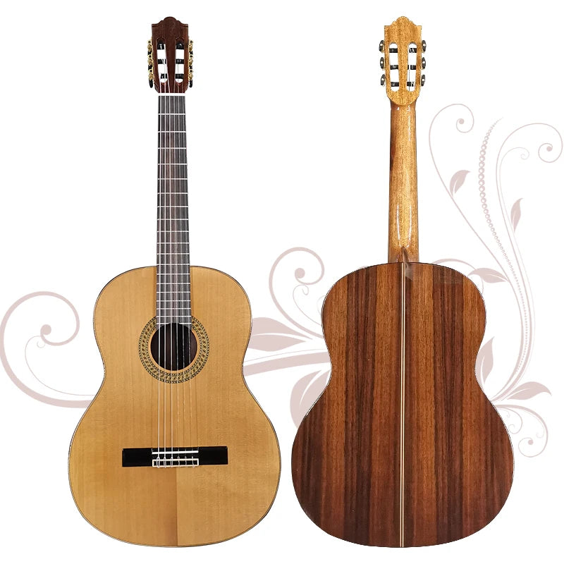 Aiersi Brand Glossy Cedar Solid Top Nylon String Classical Guitars 39 Inch Handmade Spanish Guitars