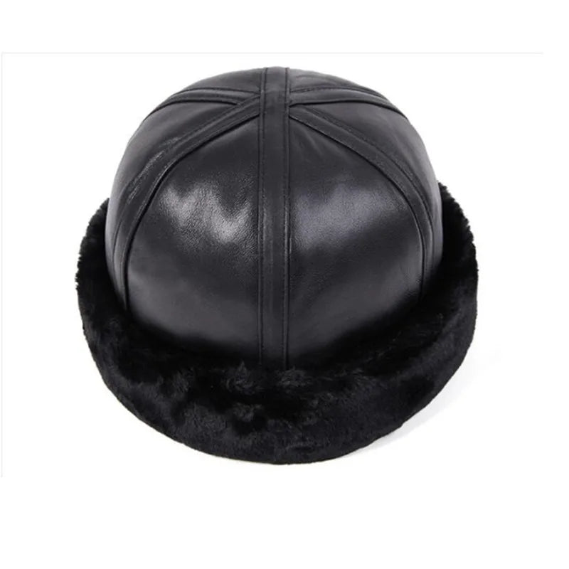 X1927 Sheep Skin Trucker Hat Leather Beret Cap Leather Cap Leather Hat Band With Buckle