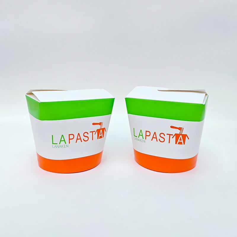 Greentop Small Waterproof Kraft Paper Disposable Fast Food Container & Packaging with Embossing Cookie Noodle Lunch Box