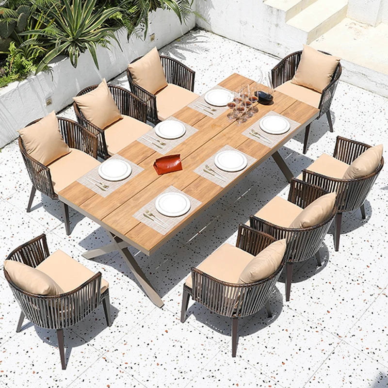Modern High End Rattan Garden Chairs Set Waterproof Comfortable for Restaurant and Coffee Shop Use