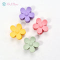 2022 New Design Women Candy Color Sweet Baby Colorful Matte Plastic Large Flower  Acrylic Plastic Frosted Matte Hair Claw Clip