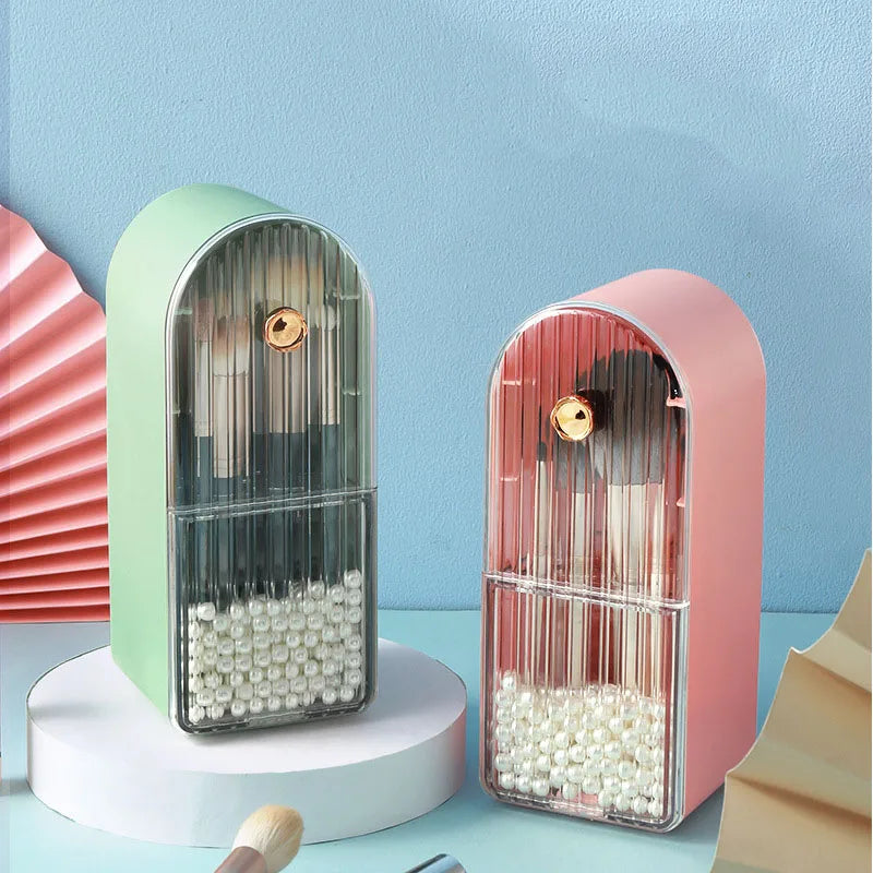 New Storage Box Dust-proof Desktop Cosmetic Lipstick Box With Cover Makeup Brush Lip Glaze Lipstick Shelf