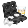 Diamond Eco-Friendly Silicone Ice Cube Tray-Food Grade 4-Cavity Mold BPA Free Flexible & Durable for Perfect Ice Cubes