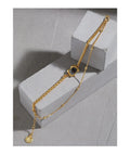 VIANRLA Double Layer Chain Bracelet 925 Sterling Silver Zircon Bracelet for Women