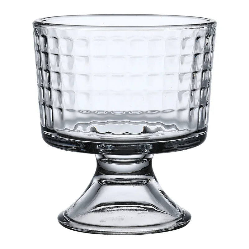 Modern Design Style Transparent Clear Milkshake Glass Cup Dessert Ice Cream Glass Bowl