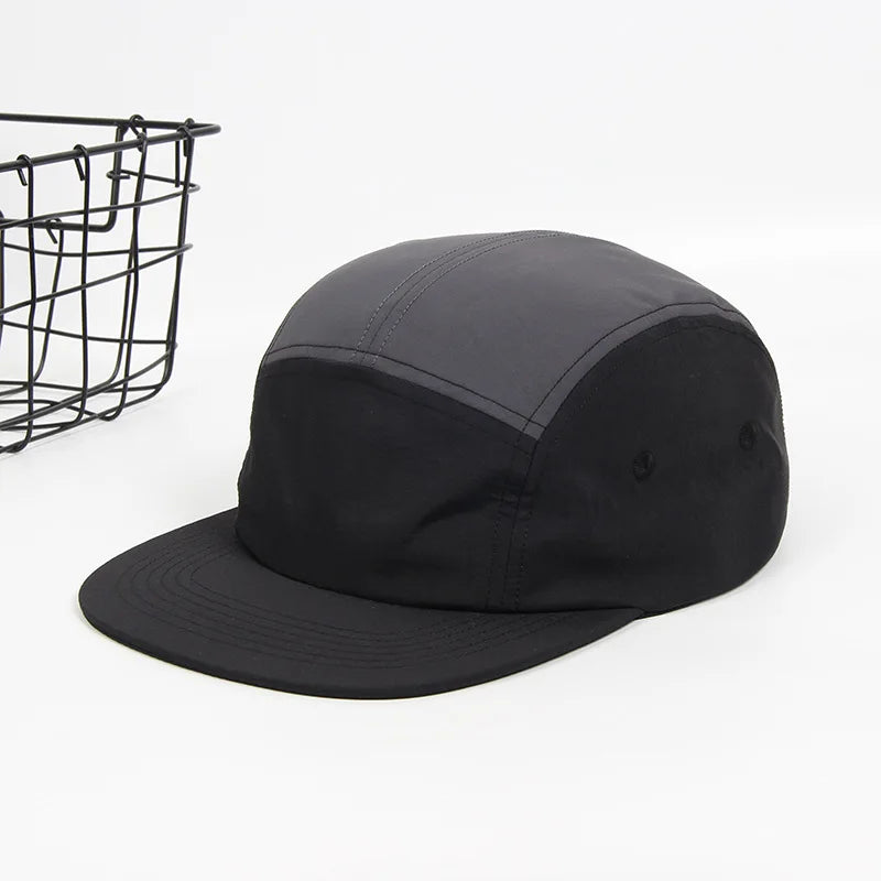 BSCI Custom Two Tone 5 Panel Quick Dry Sports Running Camping Hat Duckbill Waterproof Men Sports Five Panel Nylon Camp Cap