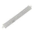 Women's Vintage Gold Plated Bracelet with 25mm Pave Rhinestone Line Fold-over Clasp for Social & Wedding Occasions Gift Idea
