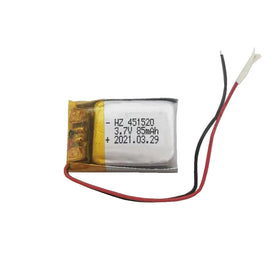 CE Certified Small Rechargeable Li-polymer Battery 451520 3.7v 85mAh 12 Months Warranty 500 Cycles
