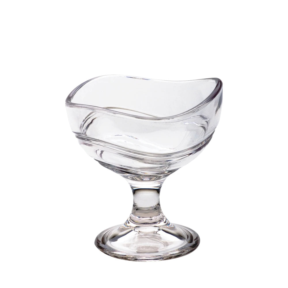 Irregular Wavy Design Light PC Ice Cream Clear Cup Restaurant Hotel Cafe Bar Dessert Gelato Thickened Unbreakable High-foot Cup