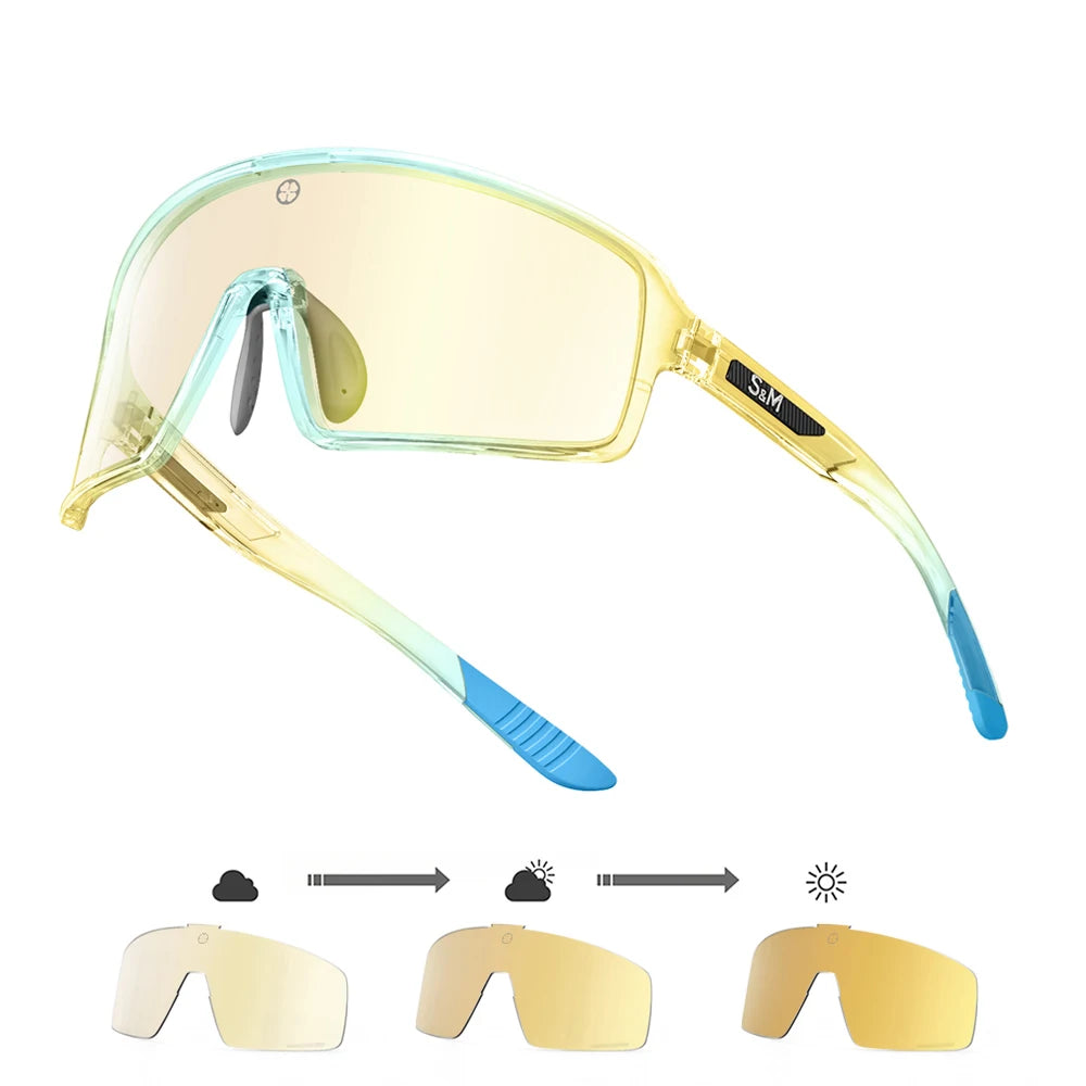 2024 New Photochromic UV400 Sport Sunglasses Men Women Ideal for Baseball Cycling Cricket Golf Hiking Running Glasses Eyewear