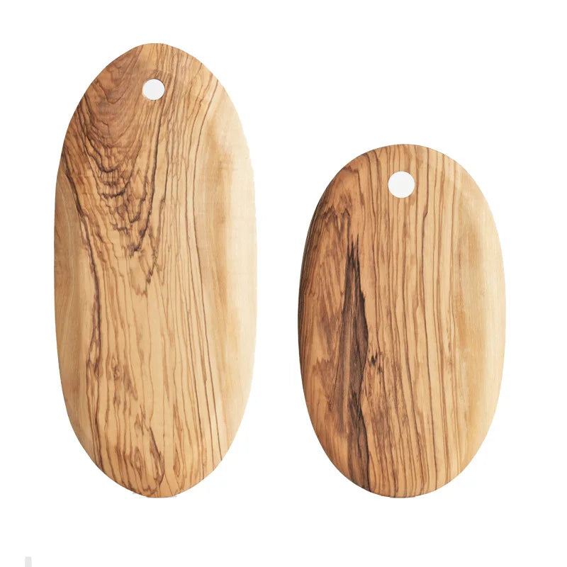Eco-Friendly Small Oval Olive Wood Chopping Block & Bread Board 1CM Thick Home Use