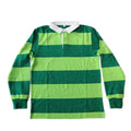 Custom Embroidered logo Striped Knitted Heavy 100% Cotton Rugby Style Button Polo Shirts for Men