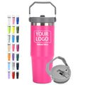 30oz Custom Color Vacuum Insulated Stainless Steel Tumbler with Handle Straw Custom Logo Option American Style 2 Days Delivery