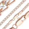 2.8mm+ FJ Fallon Fashion Jewelry Weaving love Cable Link Jdg Chains Plated in Rose Gold Two Tone Brass Based