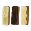 3 Types Solid Wood Shoe Brushes Horsehair Plastic Bristles Rubber Crepe Shoe Brush for Cleaning Oiling Polishing