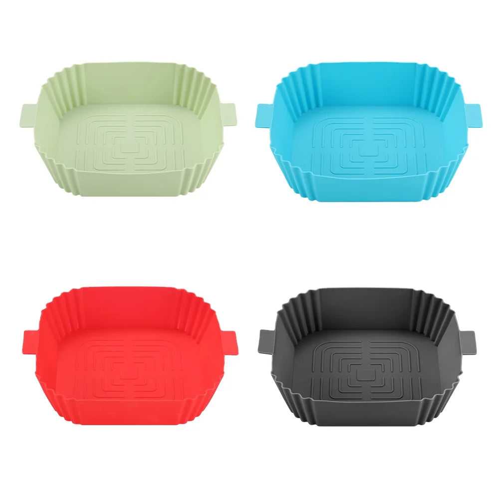 Lining Non-slip air Fryer Silicone Pad  Square Round Sets Reusable High Temperature Resistant Disinfection