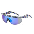 19102 Stylish One Piece Big Frame Bicycle Sports Sunglasses with Irregular Wavy Legs
