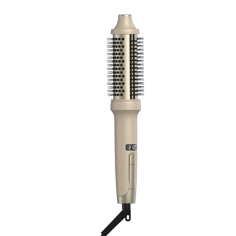 Mesky Thermal Brush Nylon Ceramic Glaze Coating Barrel Fast Heater Styling Comb LCD Display Hair Curler and Straightener Brush