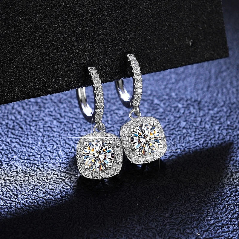 Wholesale Gra Moissanite Jewelry S925 Sterling Silver Moissanite Earring 6.5mm 1ct with GRA Certificate