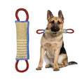 Elastic Handle Jute Dog Tug Toy Durable Bite-Resistant Chew Stick for Large Breed Dogs Interactive Training Teeth Cleaning