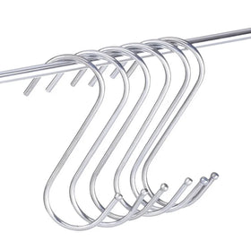 8cm Stainless Steel S Shaped House Kitchen Pot Pan Hanger Clothes Storage Curtain Sliver S Hooks S-Hook