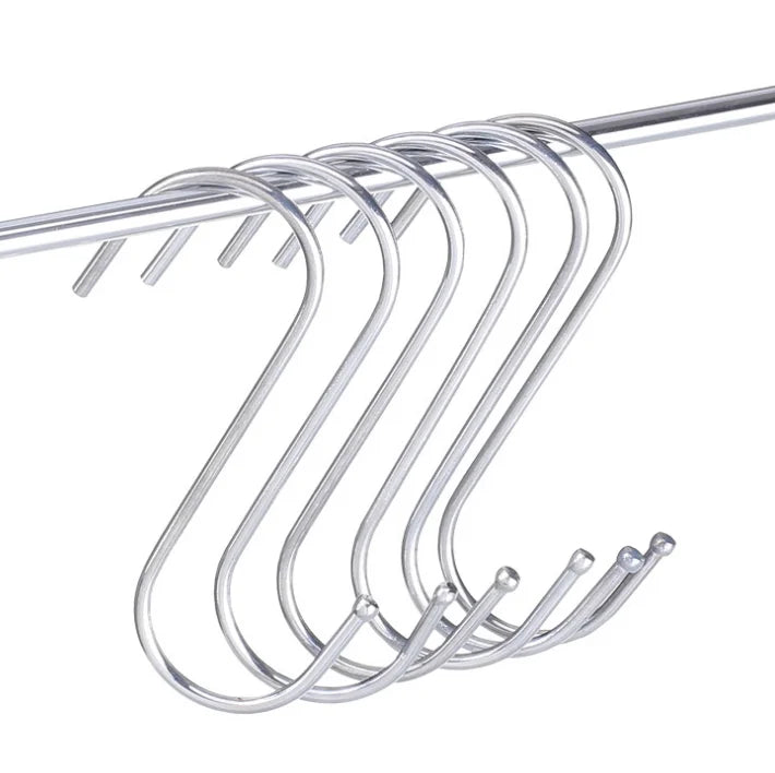 8cm Stainless Steel  S Shaped House Kitchen Pot Pan Hanger Clothes Storage Curtain Sliver S Hooks S-Hook