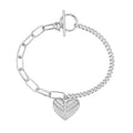 Love Heart Forever Heart Beats Feather  925 Sterling Silver Everyday Custom Design Friendship Bracelets