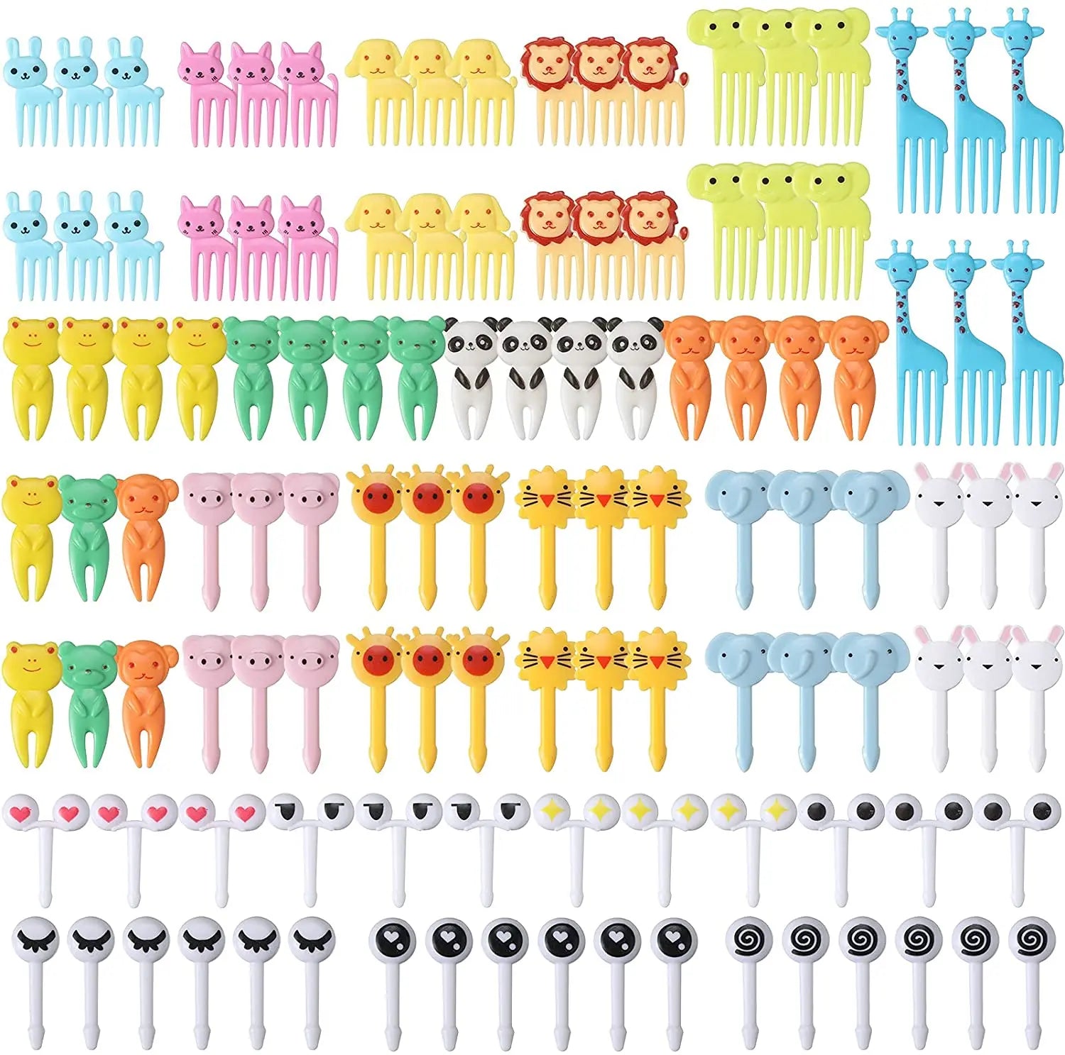 Durable Plastic Food Picks Mini Tenedor De Frut  Bento Decorative Sign Children's Cartoon Fruit Fork Set