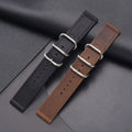 LAIHE Luxury Men's Genuine Leather Watch Strap 20mm 22mm 24mm with Silver Buckle and Crazy Horse Design