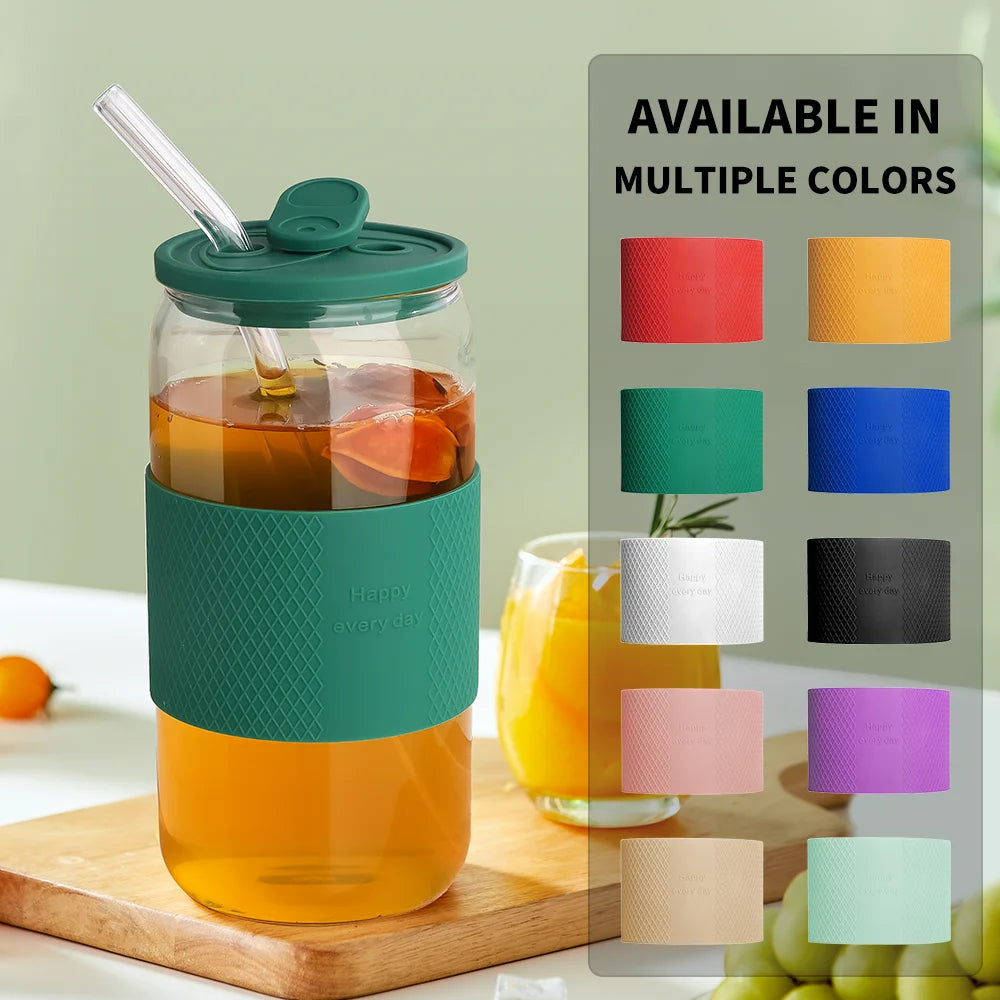 Wholesale Eco-friendly Food Grade CE Certified Multifunctional Reusable Anti-Slip 11.5cm X 4.5cm Silicone Cup Sleeve Accessories