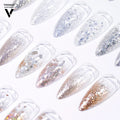 Vinimay New Style Big Sequin 24 Color Gel Polish Glitter Reflective Gel Soak off Super Flash Gel Nail Polish Set for Salon