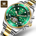 OLEVS 6605  Hot OEM Design  Low Price Waterproof Full Stainless Steel Customize Logo in Hand Luxury Mechanical Mens Wrist Watch
