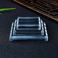 Crystal Mine Label Display Base Transparent Glass Handicraft Jewelry Accessory Sample Display Table Mat