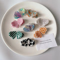 New Trend 2.5cmMini Acetate Hair Barrette Fashion Cute Heart Grid Checker Hair Claw Clip Vintage Elegant Hair Accessories Custom
