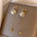 GT Unique Fashion Long Gold Earrings Classic Cat Eye Zircon Earrings for Women