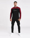 Men's Casual Long-Sleeved Striped T-Shirt with Empire Embroidery Breathable Regular Fit