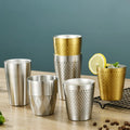 Double-Wall Stainless Steel Mug Hammer Texture Coffee Mug Beer Cup Water Mugs Double-Wall Prevents Scalding