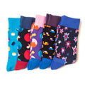 Creative Custom Men Socks Shapes Star Circle Colorful Paisley Pattern Hamburger Cotton Crew Socks Cute Socks Men