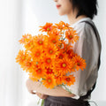O-X395 Wholesale 5 Forks Rideau De Douche Marguerites Silk Small White Daisy Flower Branch Cheap Daisy Artificial Flowers