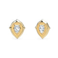 LOZRUNVE 925 Sterling Silver Unique Design Bezel CZ Stone Medal Symbol Stud Earring in Gold