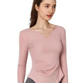 MAYYOUNG  Free Design Women's Gym Apparel Long-Sleeve Ruffle Yoga Tank Breathable Fitness Activewear