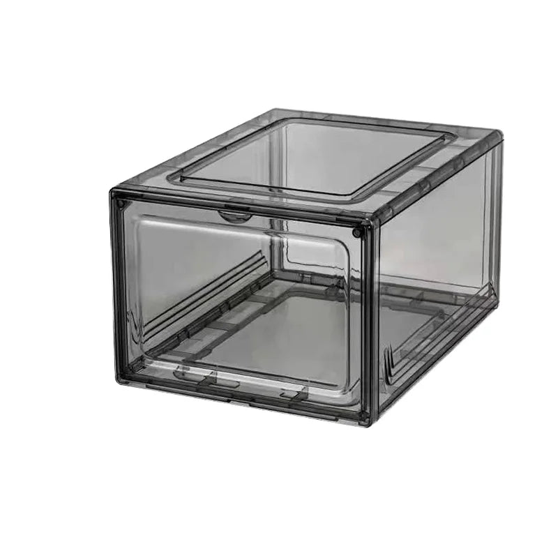 Hot Sale Transparent Sneaker Container Stackable Plastic Shoes Case Folding Durable Clear Shoes Organizer