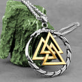 MECYLIFE Viking Statement Jewelry Big Ouroboros Dragon Necklace Mens Viking Valknut Necklace