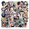 50Pcs Kimetsu No Yaiba Anime Demon Sticker Adhesive for Kids Skateboard Luggage Laptop Water Bottle Cartoon Stickers