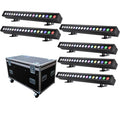 6Pc Pack 18X15W Rgbwa UV 6In1 Ip65 Waterproof Pixel Control Led Wall Wash Light With Flight Case